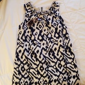 Navy and White LOFT Shift Dress